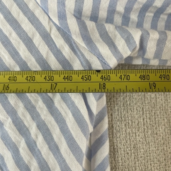 Zara Striped Blue and White Tie Front 3/4 Sleeve Blouse 💯 Cotton Size M - Picture 13 of 13